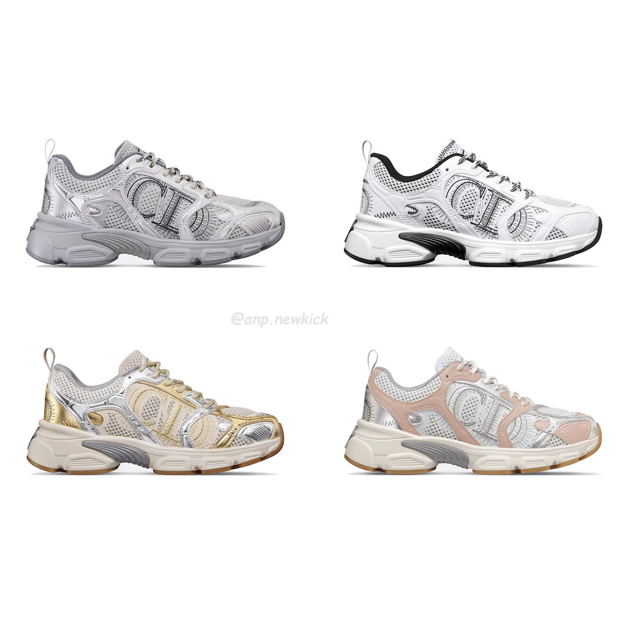 Dior Chrono Sports Shoes With Mesh Fabric And Faux Leather Trim (1) - newkick.vip